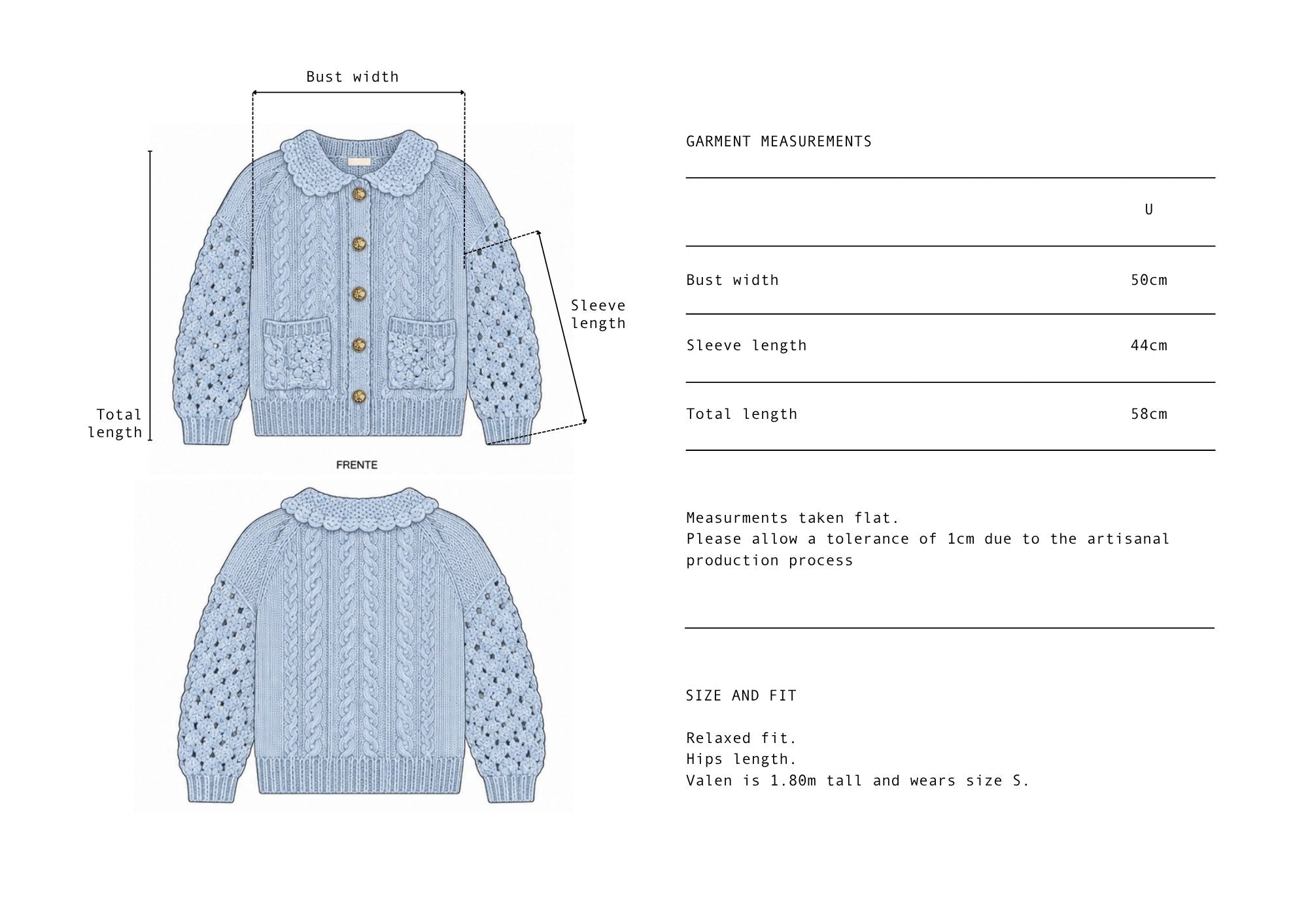 Carmela Cardigan Powder Blue