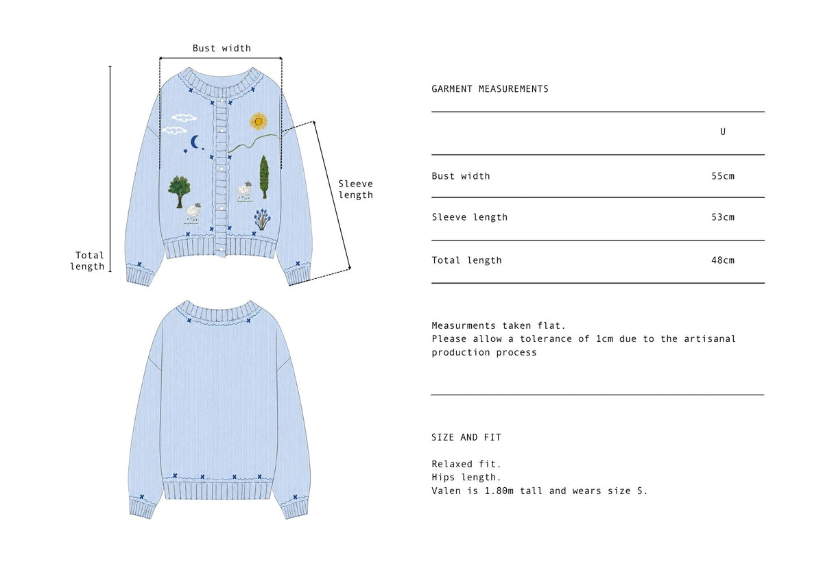 Ofelia Cardigan powder blue
