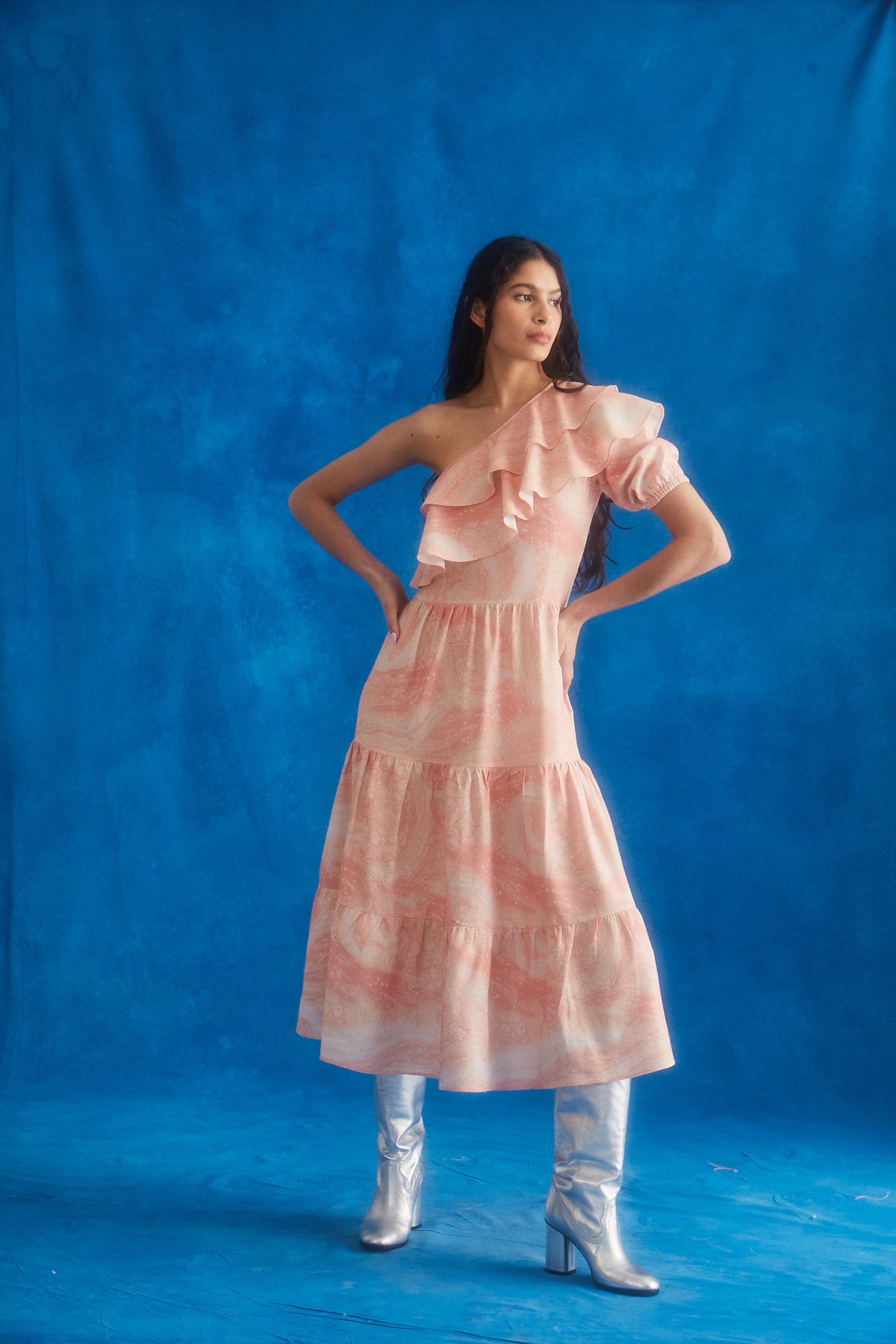 Marea Dress peach liquid