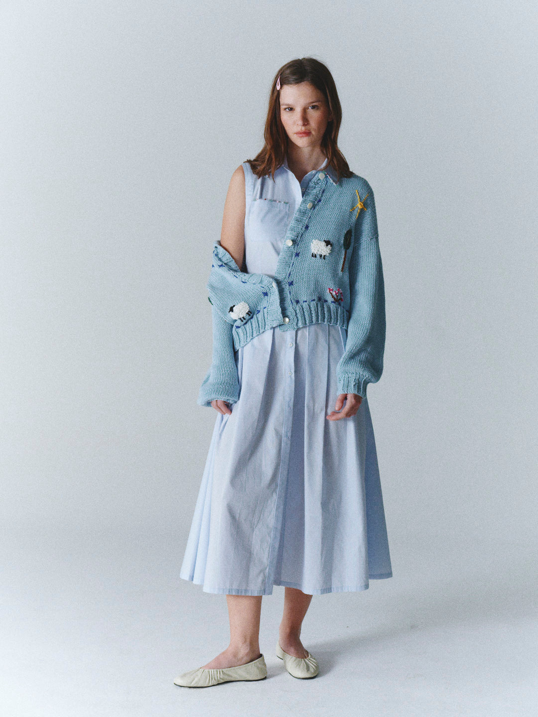 Ofelia Cardigan powder blue