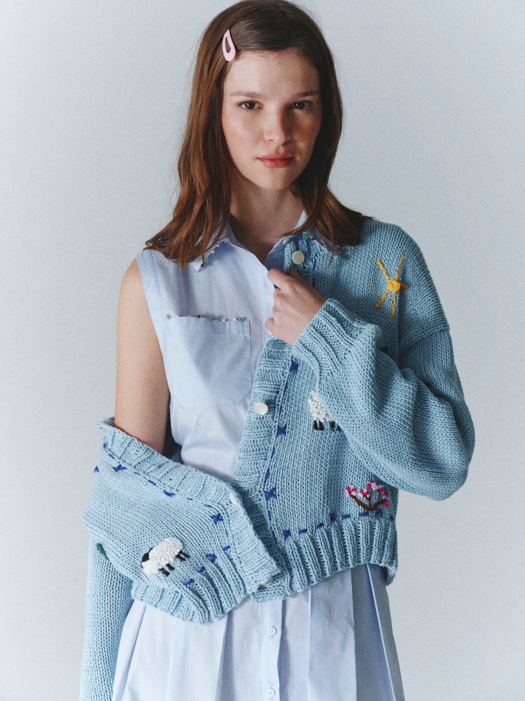 Ofelia Cardigan powder blue