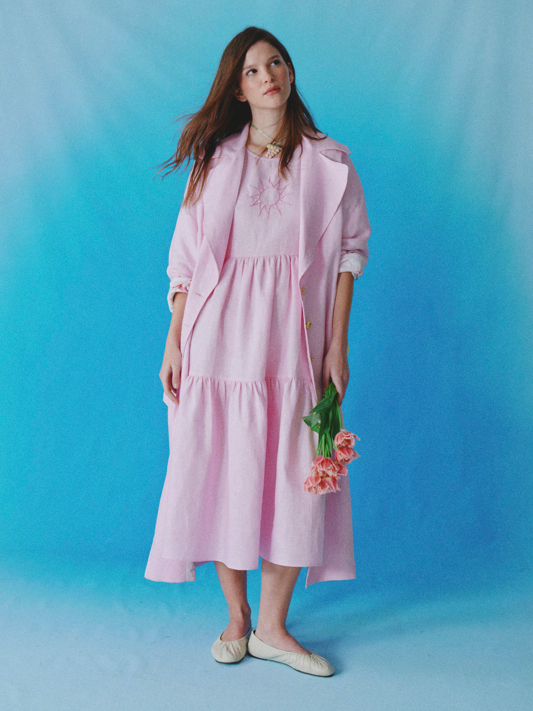 Leonora Trench Dusty Pink