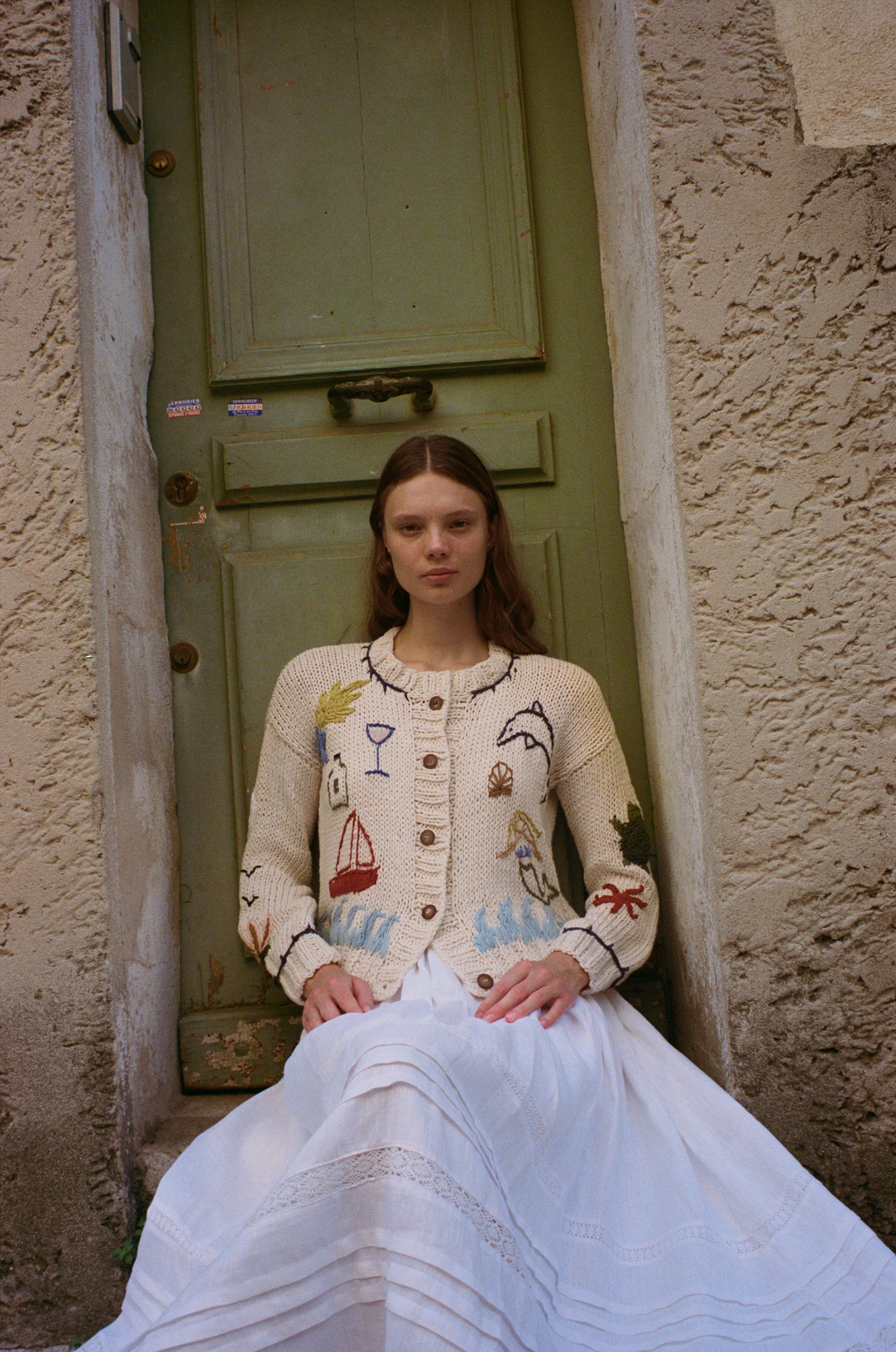 Mar y Tierra Cardi ivory (Pre - order 15 days)