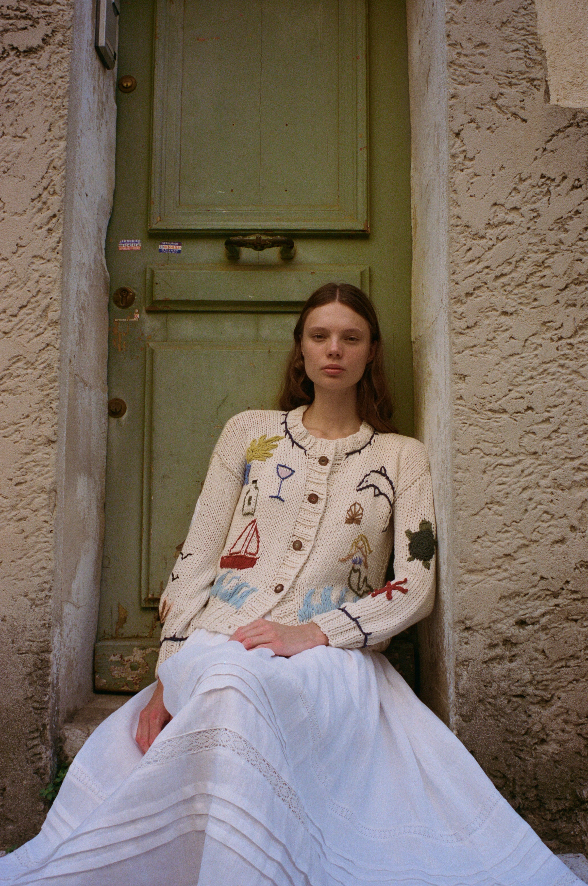 Mar y Tierra Cardi ivory (Pre - order 15 days)