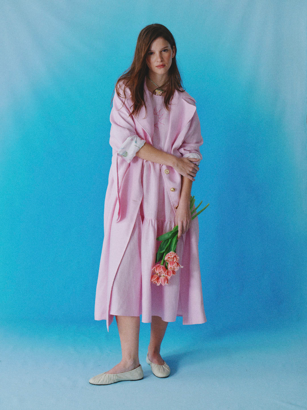 Leonora Trench Dusty Pink