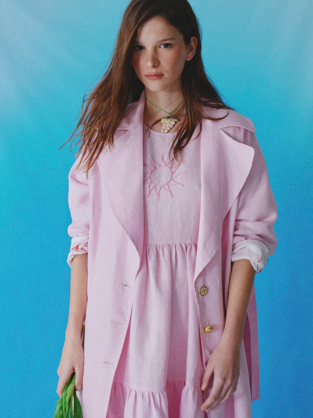 Leonora Trench Dusty Pink
